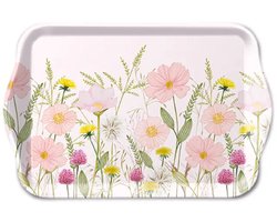 Ambiente Dienblad Melamine 13 x 21 cm, Pastel Bloemen Roze