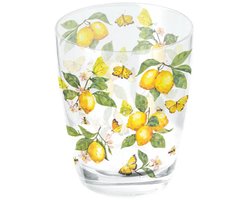Ambiente Fresh Lemons Waterglas 0.25L – Citroen Design Glas Wit set van 6