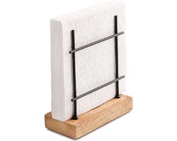 Ambiente - Servethouder, staand - Mangohout en metaal - Zwart - 15x7x17 cm