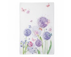 Ambiente Theedoek Flower Beauty wit paars 70x50cm