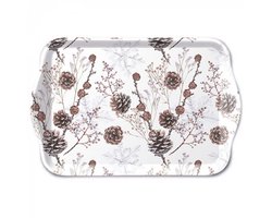 Ambiente Tray 13x21cm Pine cones wit
