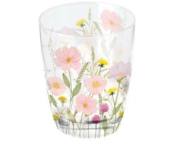 Ambiente Waterglas 0,25 L, Pastel Bloemen Roze