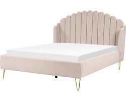 AMBILLOU - Bed - Lichtbeige - 140 x 200 cm - Polyester