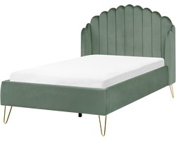 AMBILLOU - Tweepersoonsbed - Groen - 120 x 200 cm - Fluweel
