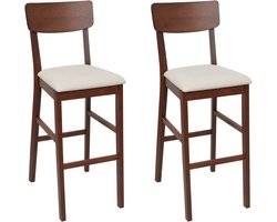 AMBLER - Barkruk set van 2 - Lichtbeige - Hout
