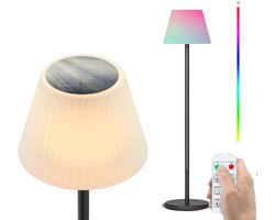 Amdelne Slimme LED Vloerlamp - Solar Hoeklamp Staande Lamp - Sfeerverlichting Dimbaar RGB en Wit Licht - Met Afstandsbediening