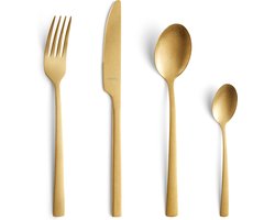 Amefa Manille Vintage Goud - 16 delige bestekset - 4 persoons - RVS - Vaatwasmachinebestendig - 18/0