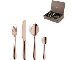 Amefa Oxford - 24-delige bestekset - voor 6 personen - hoogglans - koper - in luxe houten kist