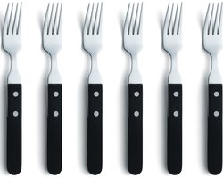 Amefa Pizza - 6 Steakvorken - Zwart