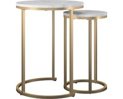 Amelia-NestingTables - Wit Marmer/Goud