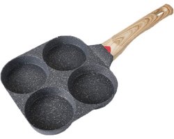 American Pancakepan - Pannenkoekenpan - Omeletpan - 4 Vakjes - Diameter 9 cm- Anti-aanbaklaag