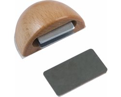 AMIG Deurstop/deurmagneet - D48mm - zelfklevend - beuken - kunststof