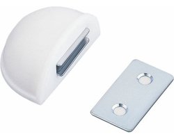 AMIG Deurstop/deurmagneet - D48mm - zelfklevend - wit - kunststof