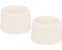 AMIG Deurstopper/deurbuffer - 2x - D23mm - inclusief schroeven - rubber - wit