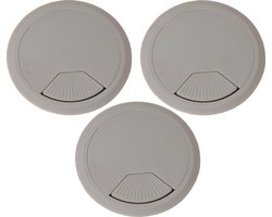 AMIG Kabeldoorvoer Bureau 60mm Grijs - Set van 3 Verstelbare Kabeldoorvoeren - Professioneel Kabelmanagement