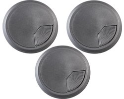 AMIG Kabeldoorvoer Bureau 60mm Zwart - Verstelbare Kabeldoorvoering Set 3 Stuks - Bureaugaten voor Kabelmanagement