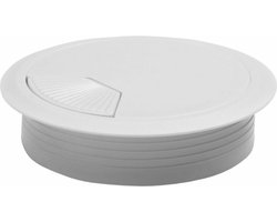 AMIG Kabeldoorvoer - kunststof dop met opening - Dia 60 mm x H20 mm - wit - afsluitdoppen voor bureaus
