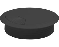 AMIG Kabeldoorvoer - kunststof dop met opening - Dia 60 mm x H20 mm - zwart - afsluitdoppen voor bureaus