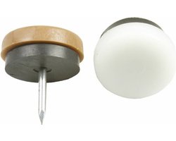 AMIG Kunststofglijders/meubelbeschermers met nagel - 4x - D16 mm - bruin - stoelpoten - kunststof - onder meubels