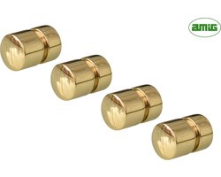 AMIG Meubelknop Kastknop Handgreep – 4 stuks – rond Ø18mm – gepolijst Messing
