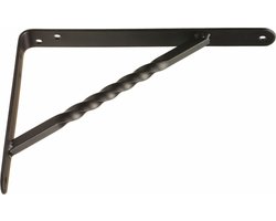 AMIG Plankdrager/steun/beugel Spiraal - metaal - zwart - H200 x B150 mm - Tot 225 kg - boekenplank steunen