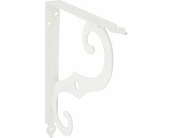 AMIG Plankdrager/steun/muurbeugel Barok - metaal - wit - H200 x B150 mm - Tot 100 kg - boekenplank steunen