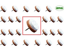 AMIG Viltjes Stoelpoten met Spijker - 24 Stuks - 22mm - Meubelvilt voor Meubels - Rond - Stoelpoot Beschermers - Meubelglijders Antikras Vilt voor Meubels