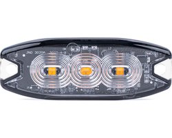 AMiO Stroboscoop Zwaailicht Slanke Amber Grillmontage Flitslamp 3x3W LED R65 R10 12/24V IP67 Oranje
