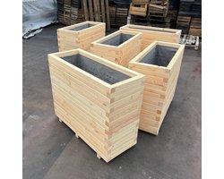 AMISHOUT - Hoge houten plantenbak 100x40x72 – naturel bloembak buiten