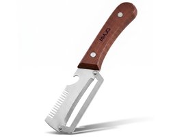 AMJO Premium Dunschiller - 3-in-1 Multifunctionele Groenteschiller - Aardappelschiller - RVS - Hout