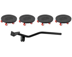 Amolass - Meubelroller - Hondje Wielen Verhuizen - Set van 4 - Inclusief Meubellifter - Transportdolly - Trolley - Zwart