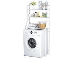 Amolass - Wasmachine Kast - Wasmachine Ombouw - Opbouwmeubel - Opbergrek - 160x68x25cm - Wit - Wasmachine Max 90x68cm (LxB)