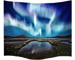 A.Monamour Wandkleed Wandtapijt Natuurschoonheid Van Aurora Boven Meer Magische Momenten Foto Tapijt Tapijtwerk Wanddoek Wanddecoratie Wand Muur Decoratie 153 x 203 cm