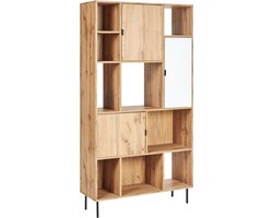 AMOS - Boekenkast - Lichthout/Wit- Vezelplaat
