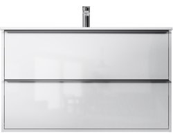 AM.PM Flash - Badkamermeubel met wastafel - 100 cm - plat pakket - 2 lades - Wastafelonderkasten