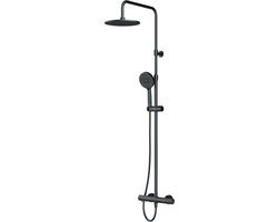 AM.PM Play - Regendouche met Thermostaatkraan - Zwart Doucheset - Handdouche met 5 functies - Hoofddouche 25 cm