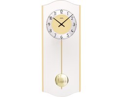 AMS 7479 – Elegante glazen slinger wandklok met messing accenten