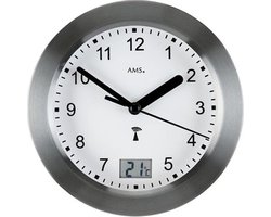 AMS badkamer - Klok - Rond - RVS - �17 cm - Wit