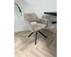 Ams Living® Eetkamerstoel Draaibaar 6 x | Luxe afwerking | Stof | Kleur Taupe | Eettafel Stoelen | Design Stoelen Eettafel 6 x Stoel