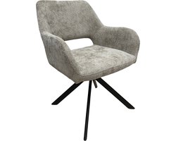Ams Living® Eetkamerstoel Draaibaar | Luxe afwerking | Stof | Kleur Taupe Zand Bruin | Eettafel Stoelen | Design Stoelen Eettafel