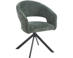 Ams Living® Eetkamerstoel Draaibaar | Ronde afwerking | Stof | Groene Stoel | Eettafel Stoelen | Kuipstoel Design Stoelen Eettafel