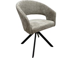 Ams Living® Eetkamerstoel Draaibaar | Ronde afwerking | Stof | Kleur Taupe Zand Bruin | Eettafel Stoelen | Design Stoelen Eettafel