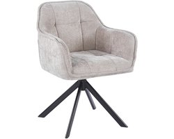 Ams Living® Eetkamerstoel Draaibaar | Stoelen | Kuip Stoel | Dichte afwerking | Stof | Kleur Grijs | Eettafel Stoelen | Design Stoelen Eettafel
