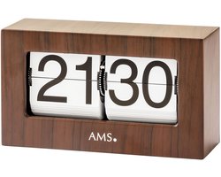AMS T1177 - Tafelklok - Metaal - Hout - Notenhoutkleur - Bruin