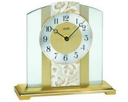 AMS tafel 1123 - Klok - Metaal/Glas - 20x20 cm - Beige