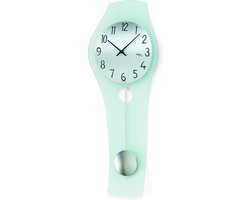 AMS W7153 - Wandklok - Slinger - Analoog - Overig - Mineraal Glas - Aluminium - Zilverkleurig - Transparant