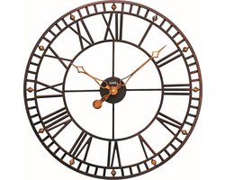 AMS W9537 - Wandklok - Analoog - Metaal - Bruin