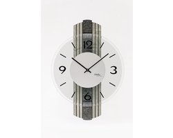 AMS W9675 is een hoogwaardige wandklok met een opvallende houten kast in een stenen structuur look, aangevuld met een echte stenen editie. De klok combineert natuurlijke materialen met een elegant design en is een echte blikvanger in elke woonruimte.