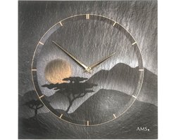 AMS Wandklok Leisteen met Airbrush 9514