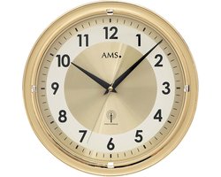 AMS Wandklok zendergestuurd 30 cm ø goudkleurig 5946